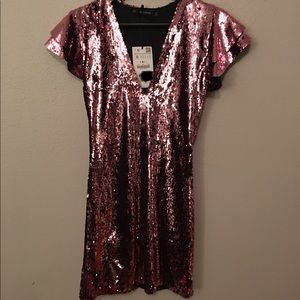 Zara pink sequins dress